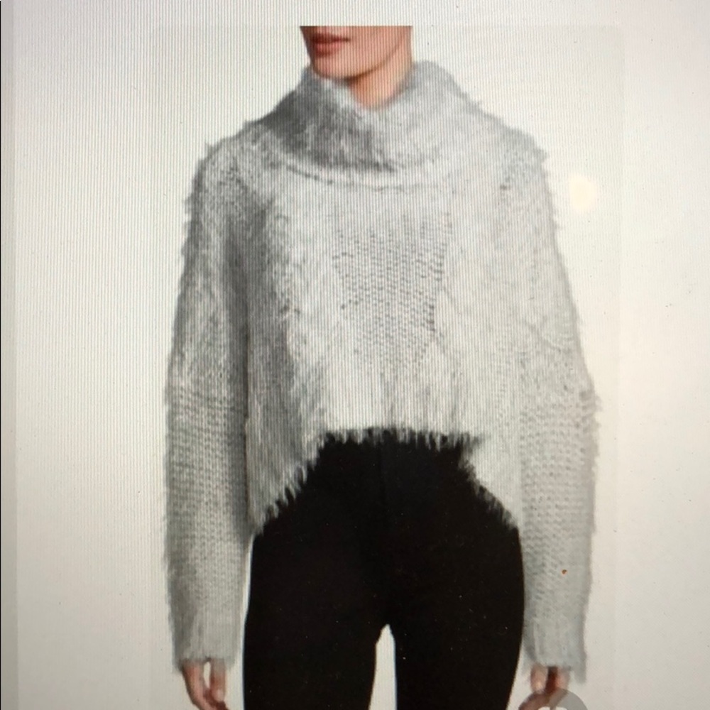 Free People isle sky cropped turtle neck sweater